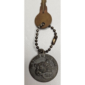 Vintage Esso Key Club Keychain With Key